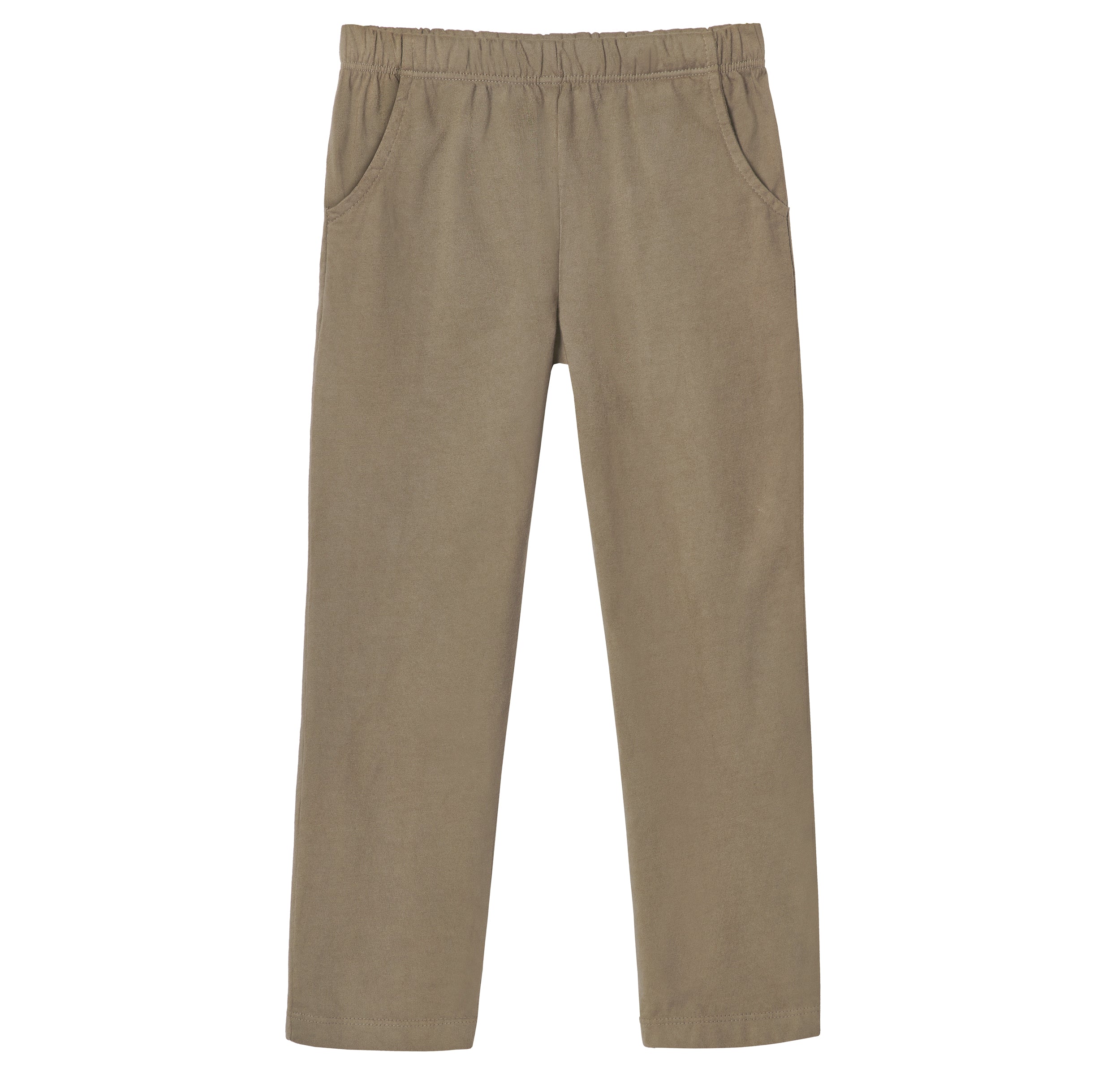 Girls Soft Cotton UPF 50+ Jersey Pocket Pants | Dark Khaki - Drispect