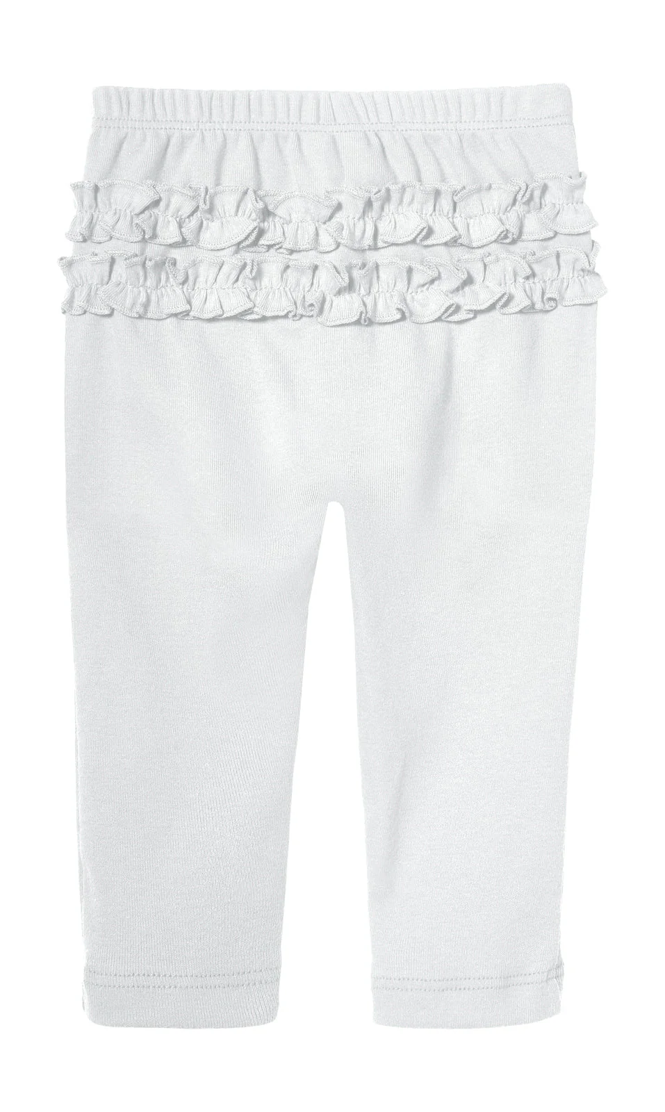 Baby Ruffle Butt Soft Cotton Leggings | White - Drispect