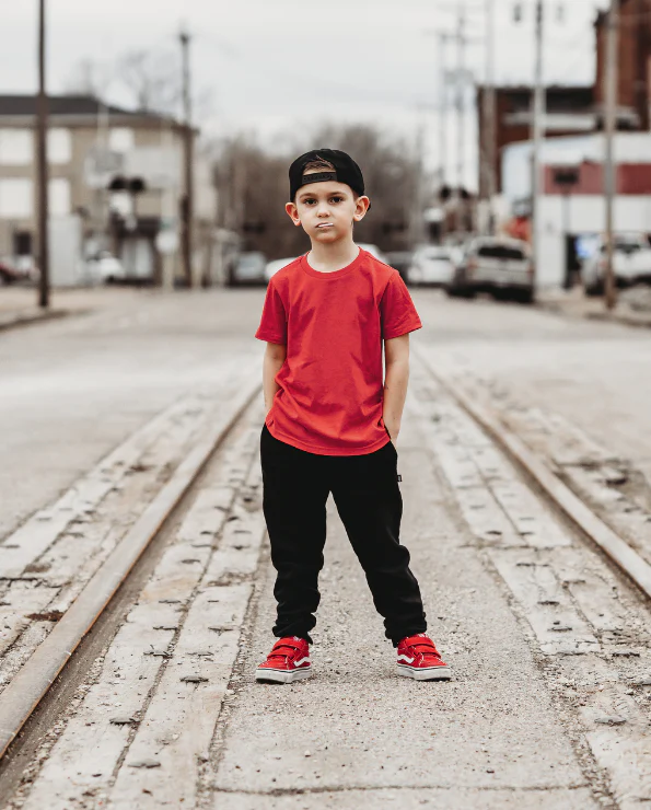 Soft Cotton Pocket Fleece Jogger| Red - Drispect