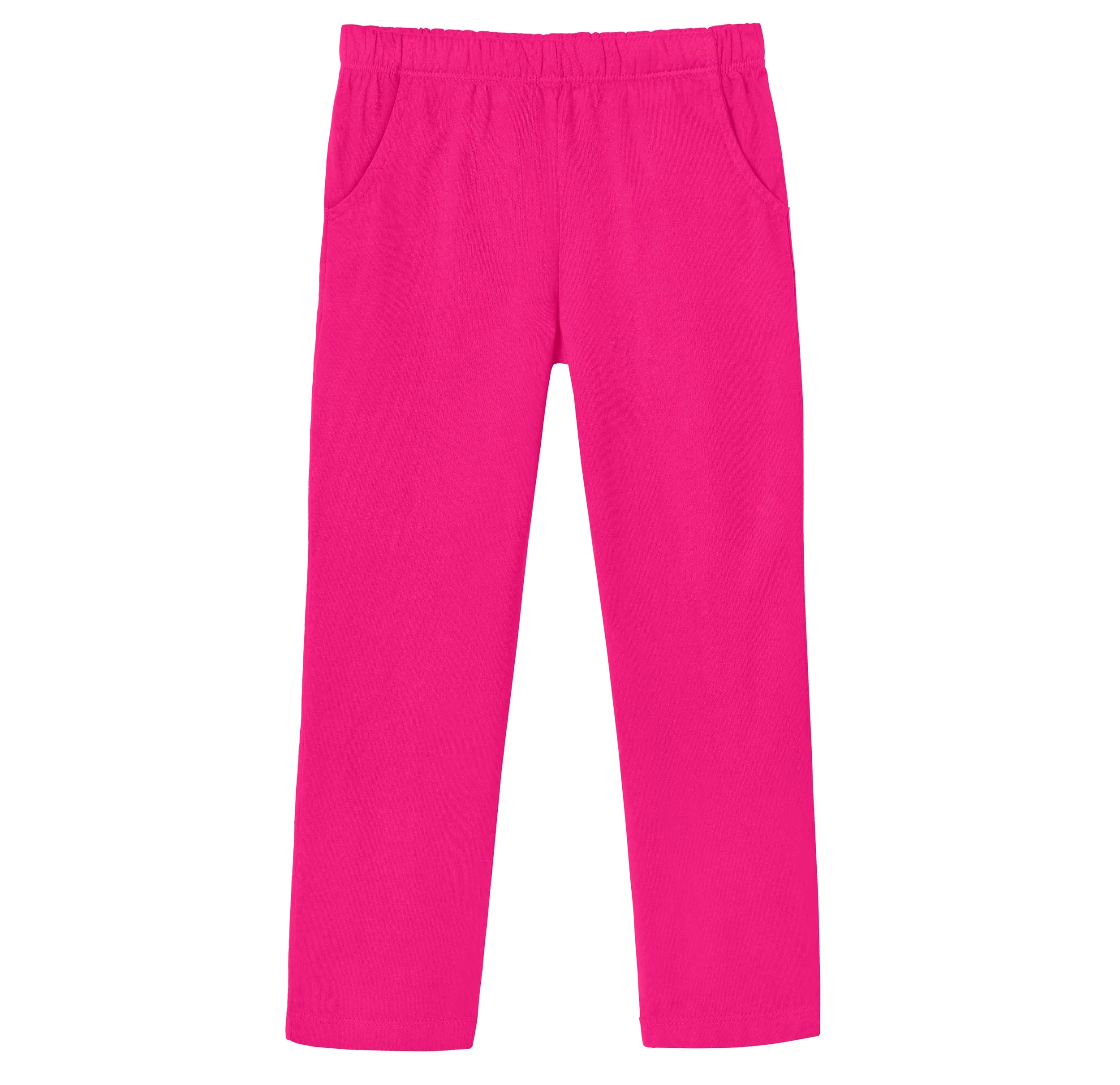 Girls Soft Cotton UPF 50+ Jersey Pocket Pants | Hot Pink - Drispect