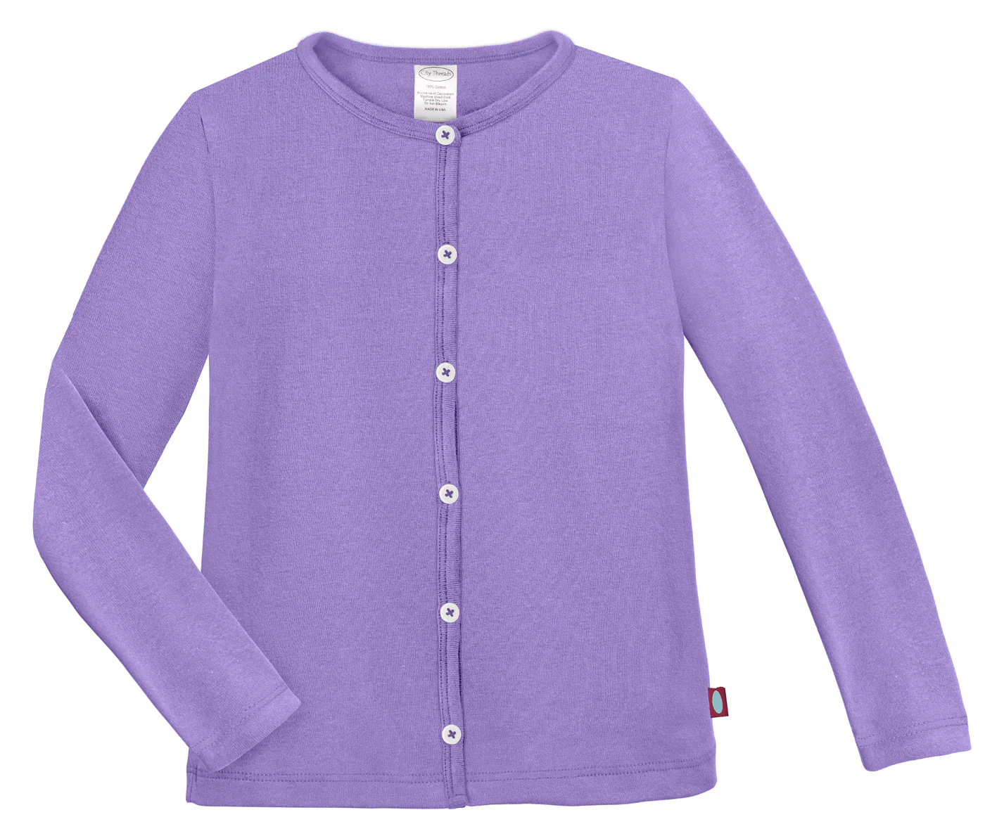 Girls Soft Cotton Button-Down Cardigan | Deep Purple - Drispect