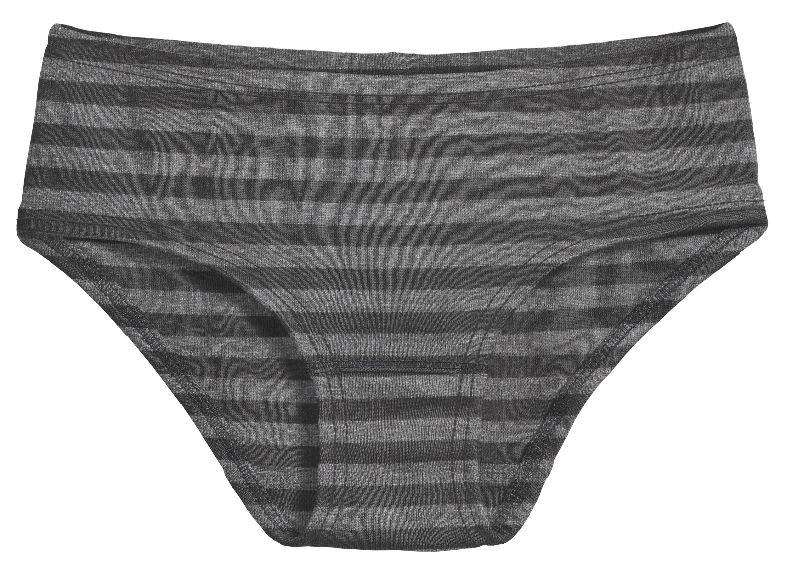 Girls Soft Stripe Brief | Charcoal - Drispect