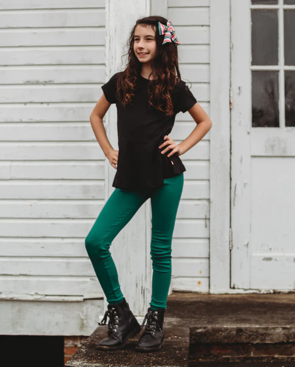 Soft Fleece Stretch Leggings| Elf Green - Drispect