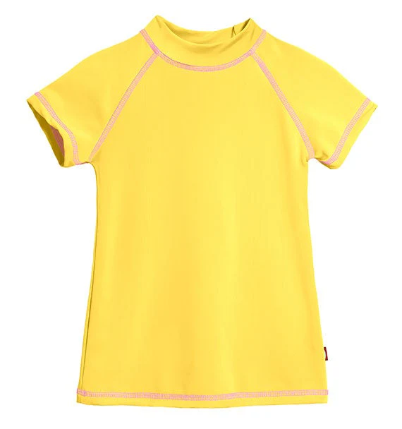 Girls UPF 50+ Short Sleeve Rashguard | Yellow - Drispect