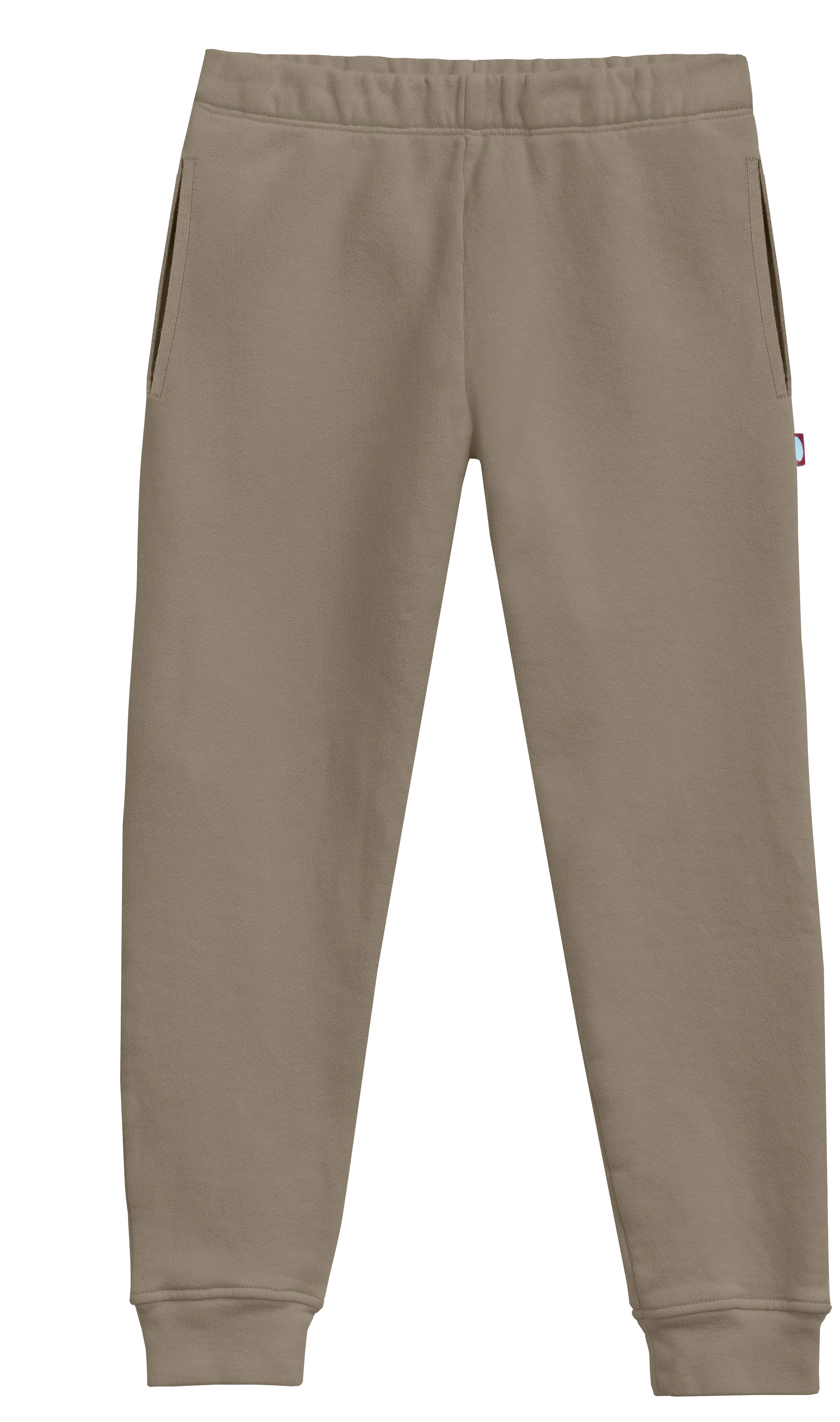 Boys and Girls Lightweight Soft Cotton Fleece Pocket Jogger | Dark Khaki - Drispect