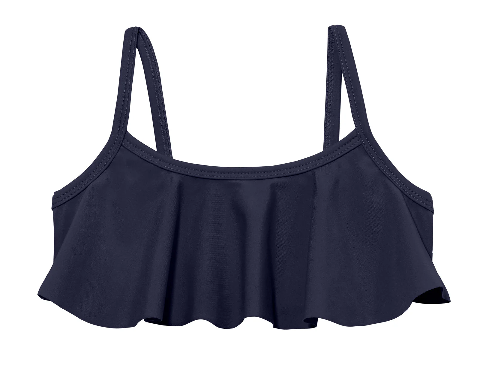 Girls UPF 50+ Flounce Bikini Top | Navy - Drispect