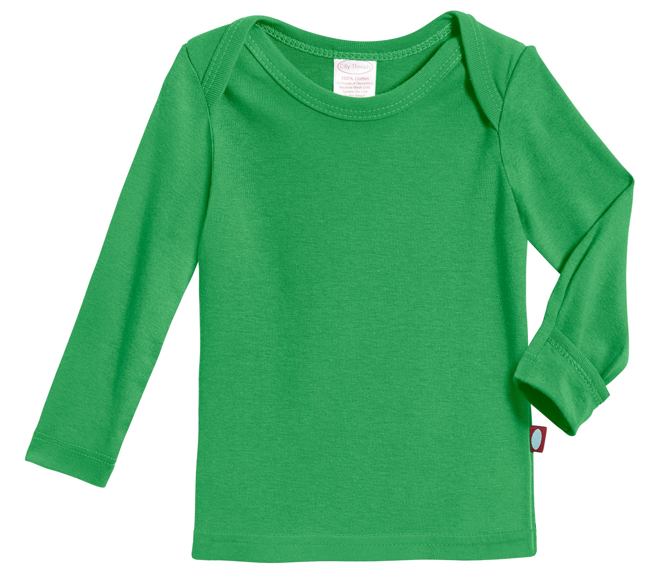 Super-Soft Organic Cotton Baby Rib Long Sleeve Lap Tee| Elf Green - Drispect
