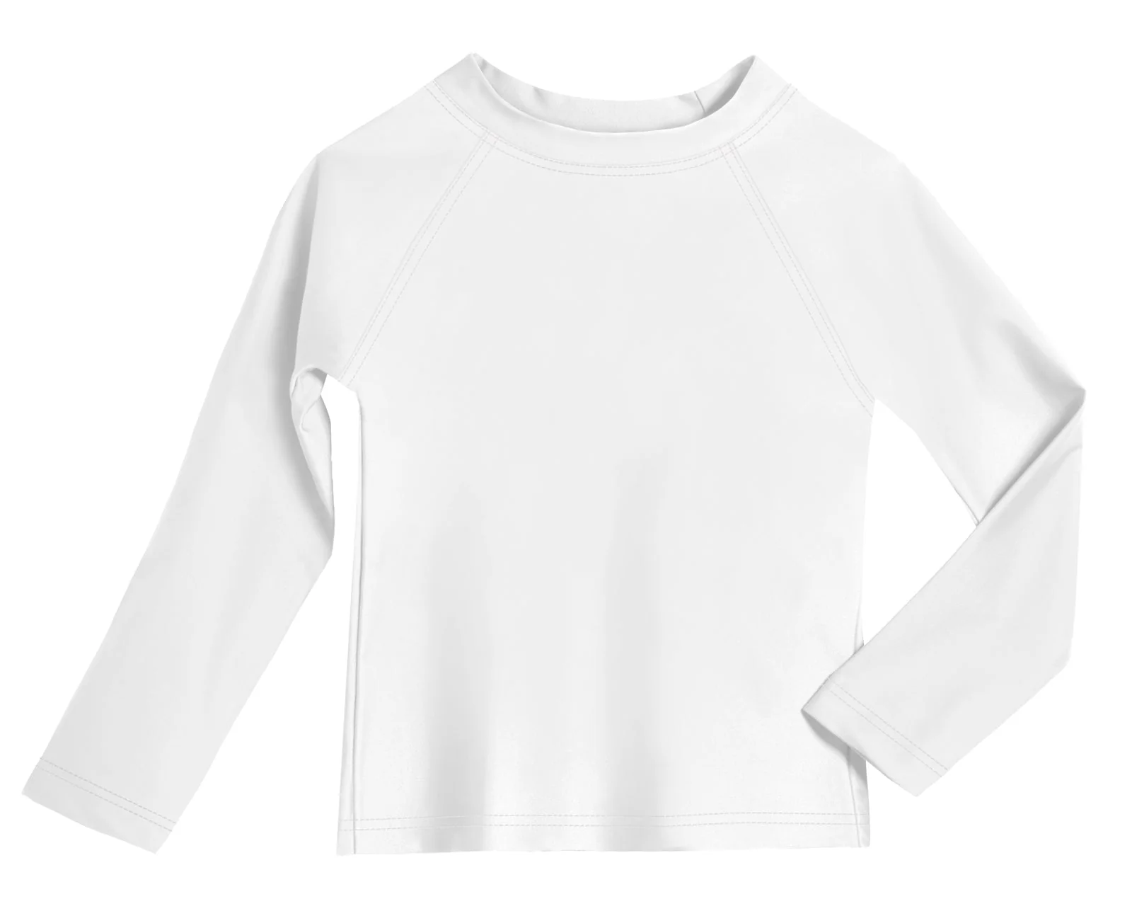 Boys UPF 50+ Recycled Nylon Long Sleeve Rashguard | White - Drispect