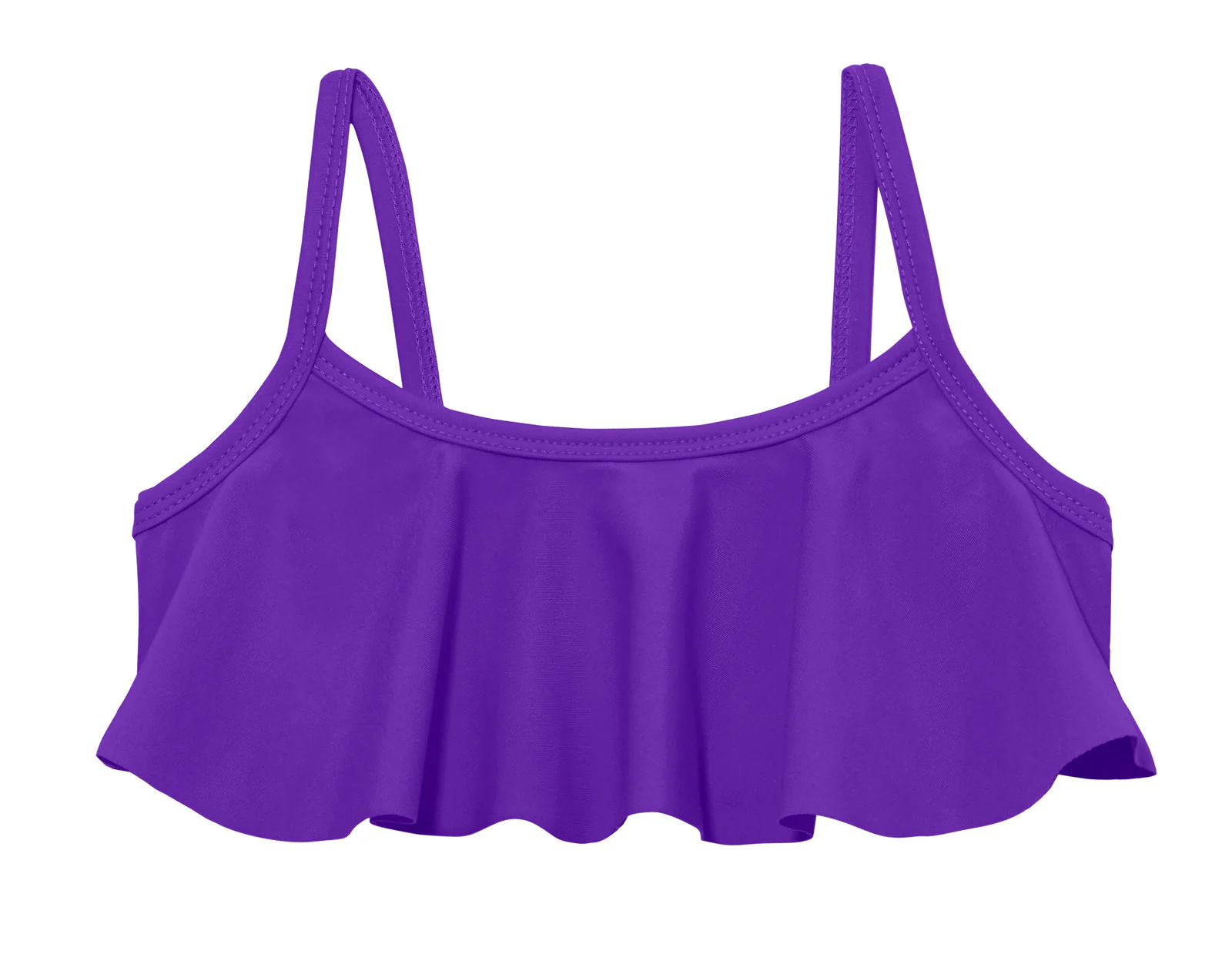 Girls UPF 50+ Flounce Bikini Top | Purple - Drispect