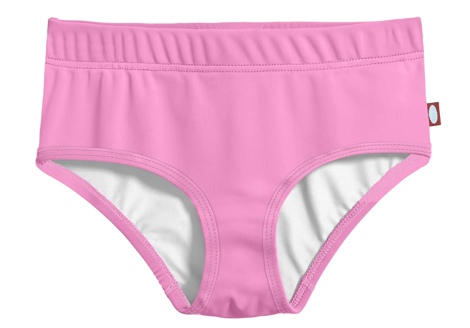 Girls UPF 50+ Lined High-Waisted Swim Briefs | Medium Pink - Drispect