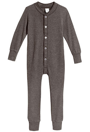 Boys and Girls Soft & Cozy Thermal One- Piece Union Suit  | Charcoal - Drispect