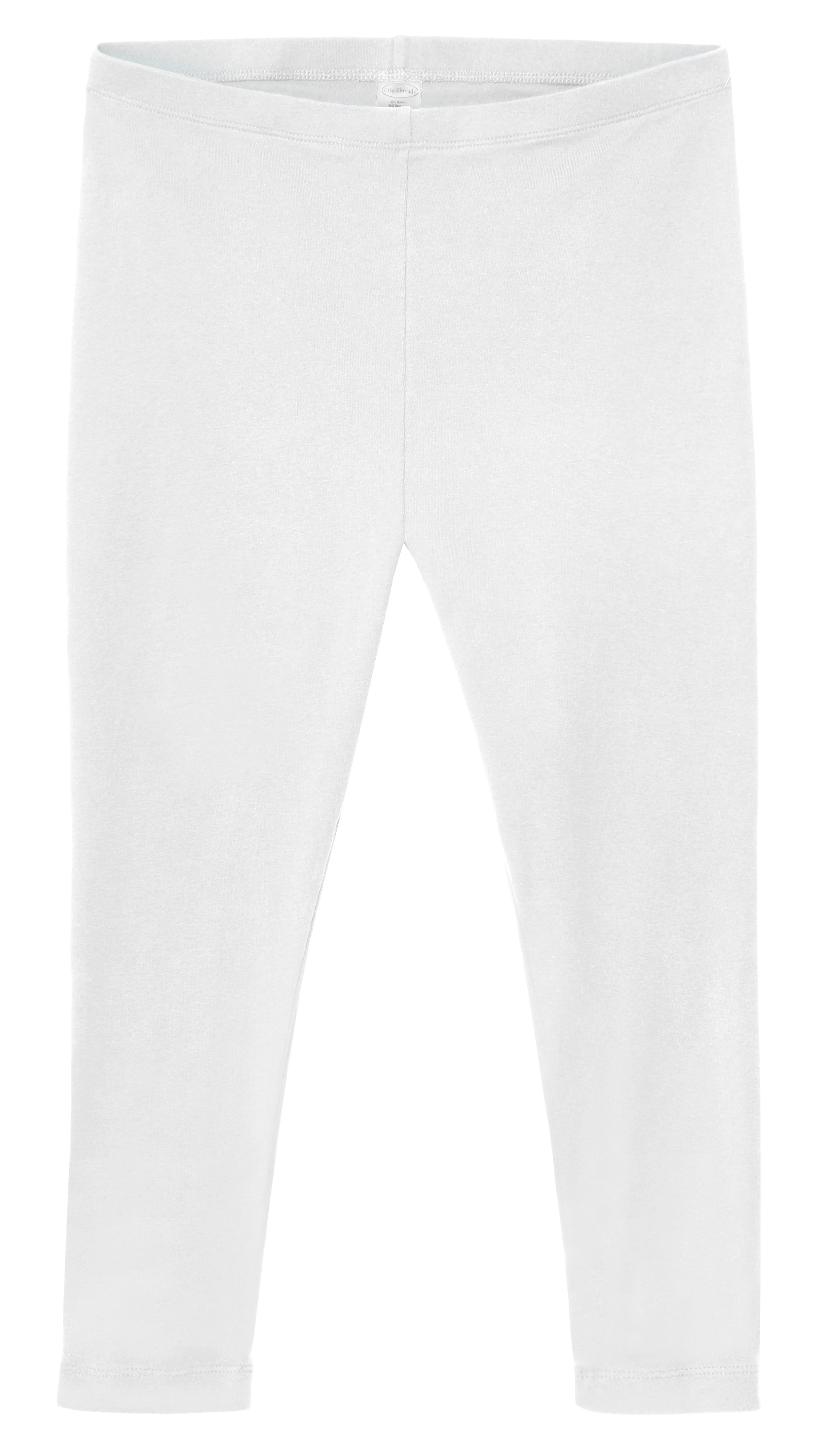 Women's 100% Cotton Soft Capri Leggings | White - Drispect