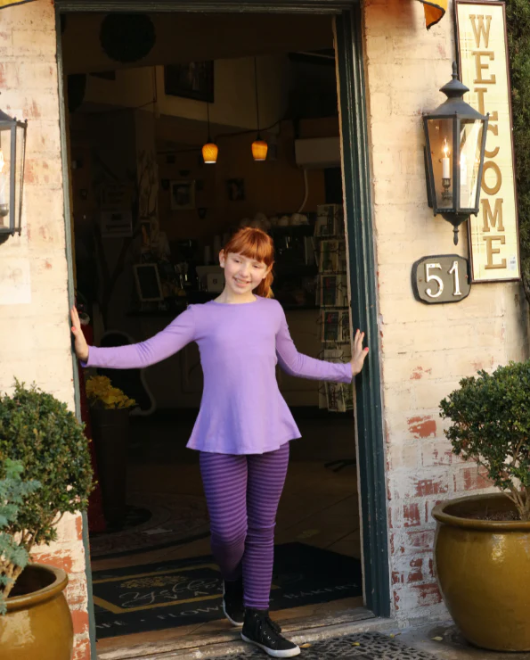 Girls Soft Stripe Leggings  | Elf Green - Drispect