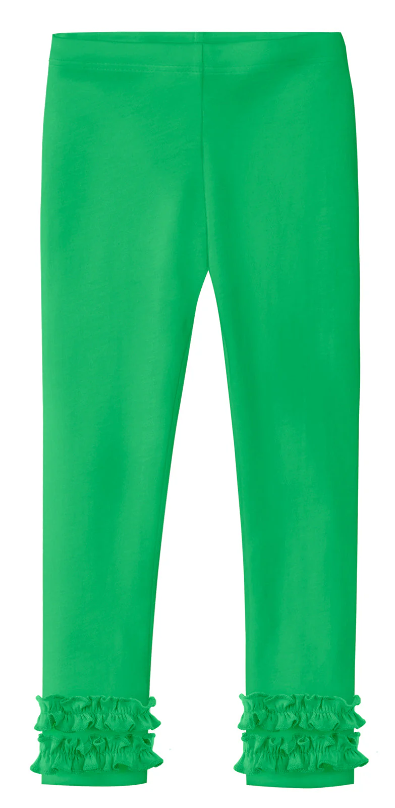 Girls Soft Cotton Ruffle Leggings | Elf Green - Drispect