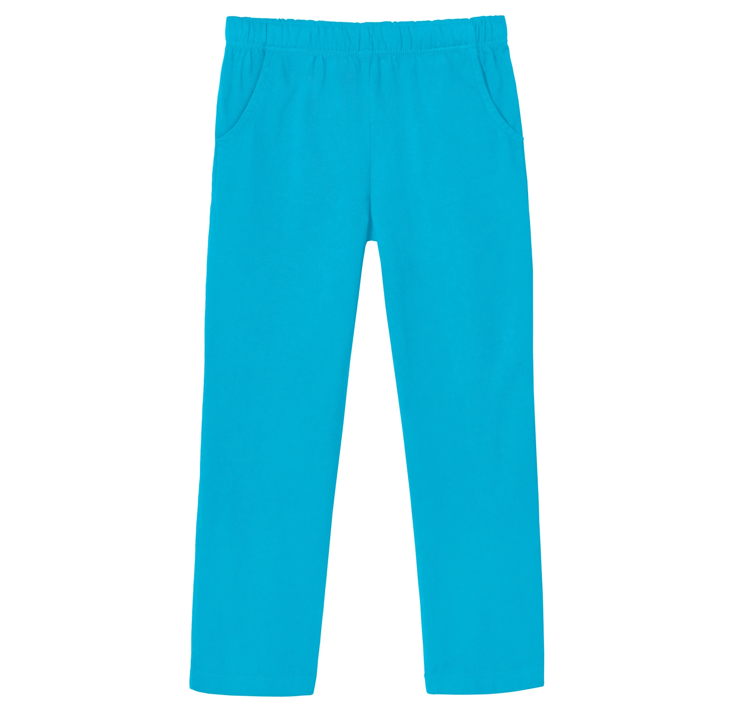 Girls Soft Cotton UPF 50+ Jersey Pocket Pants | Turquoise - Drispect