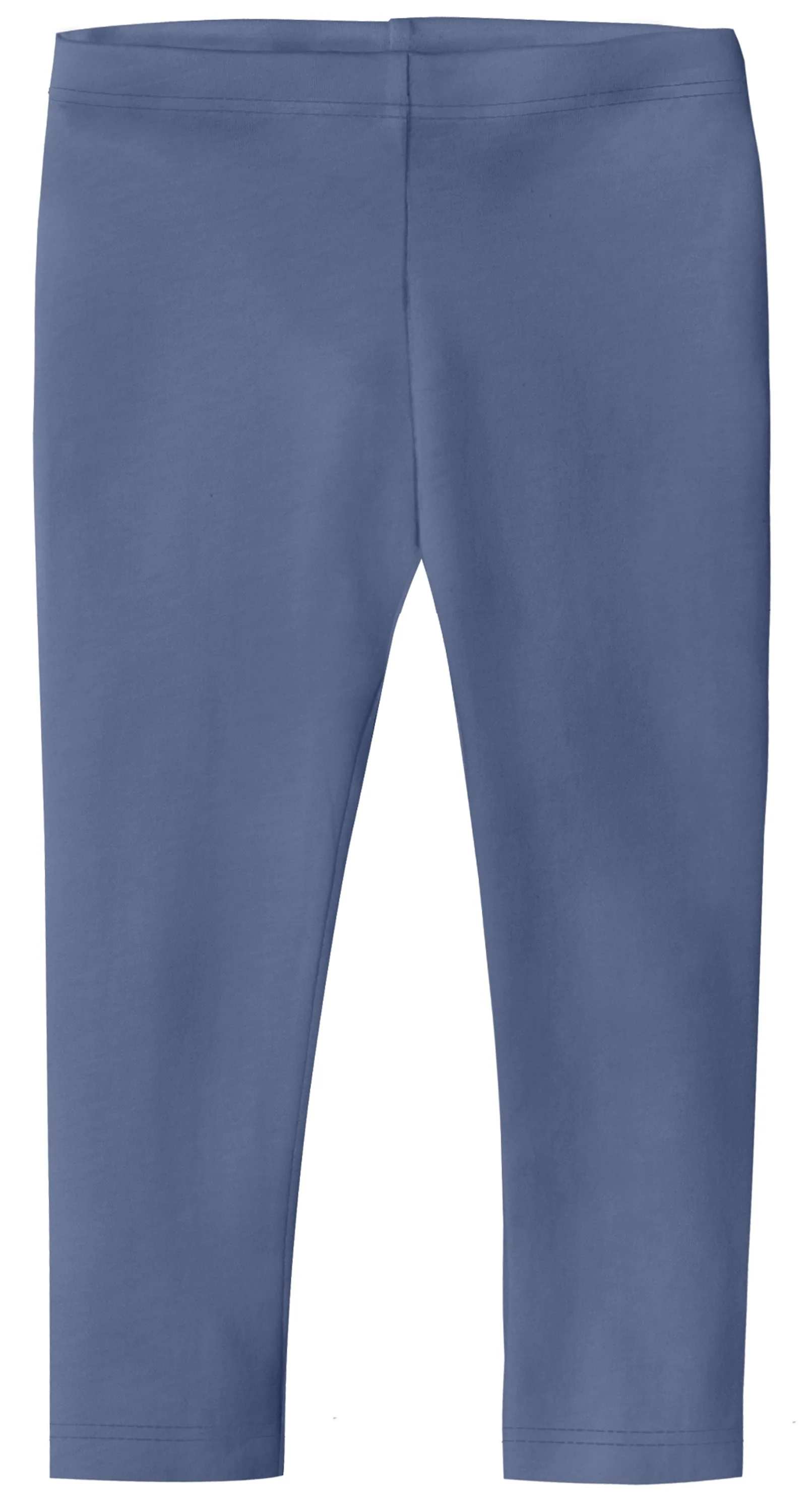 Girls Soft 100% Cotton Capri Leggings | Denim Blue - Drispect