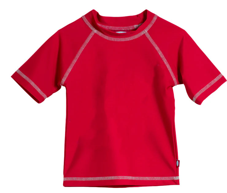 Boys UPF 50+ Short Sleeve Rashguard | Red - Drispect