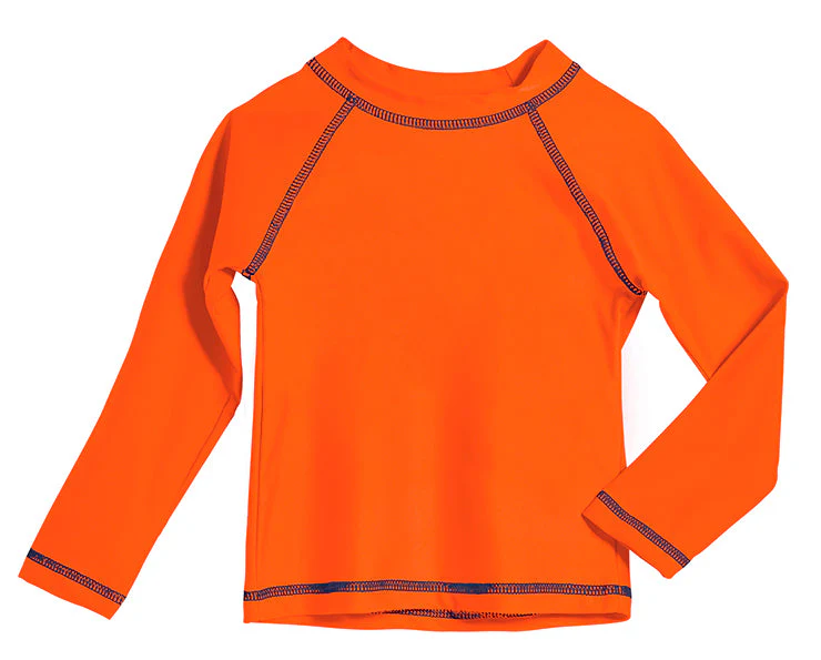 Boys UPF 50+ Long Sleeve Rashguard | Orange - Drispect