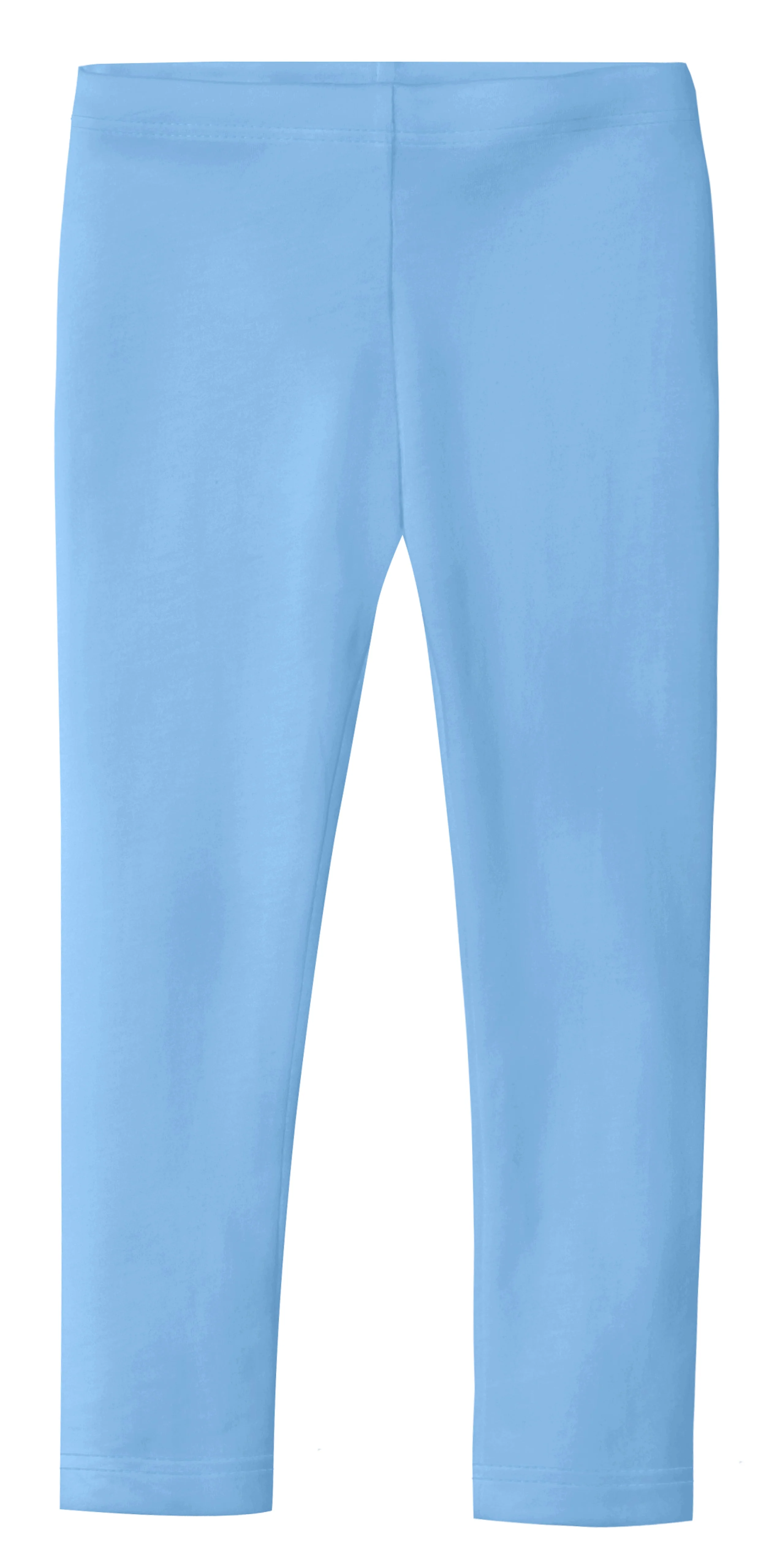 Girls Soft Organic Cotton Leggings | Bright Light Blue - Drispect