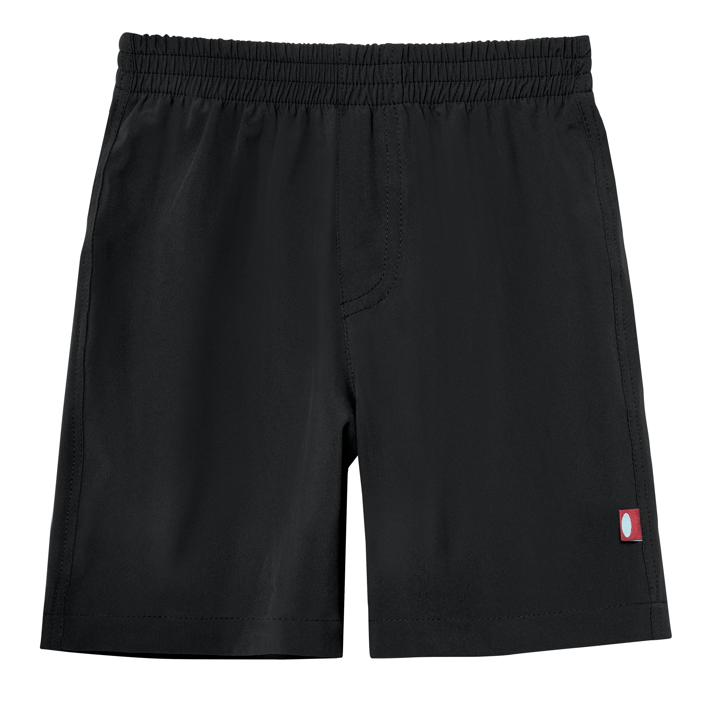 Boys UPF 50+ Soft Stretch Club Swim Trunks  - Above The Knee Fit | Black - Drispect