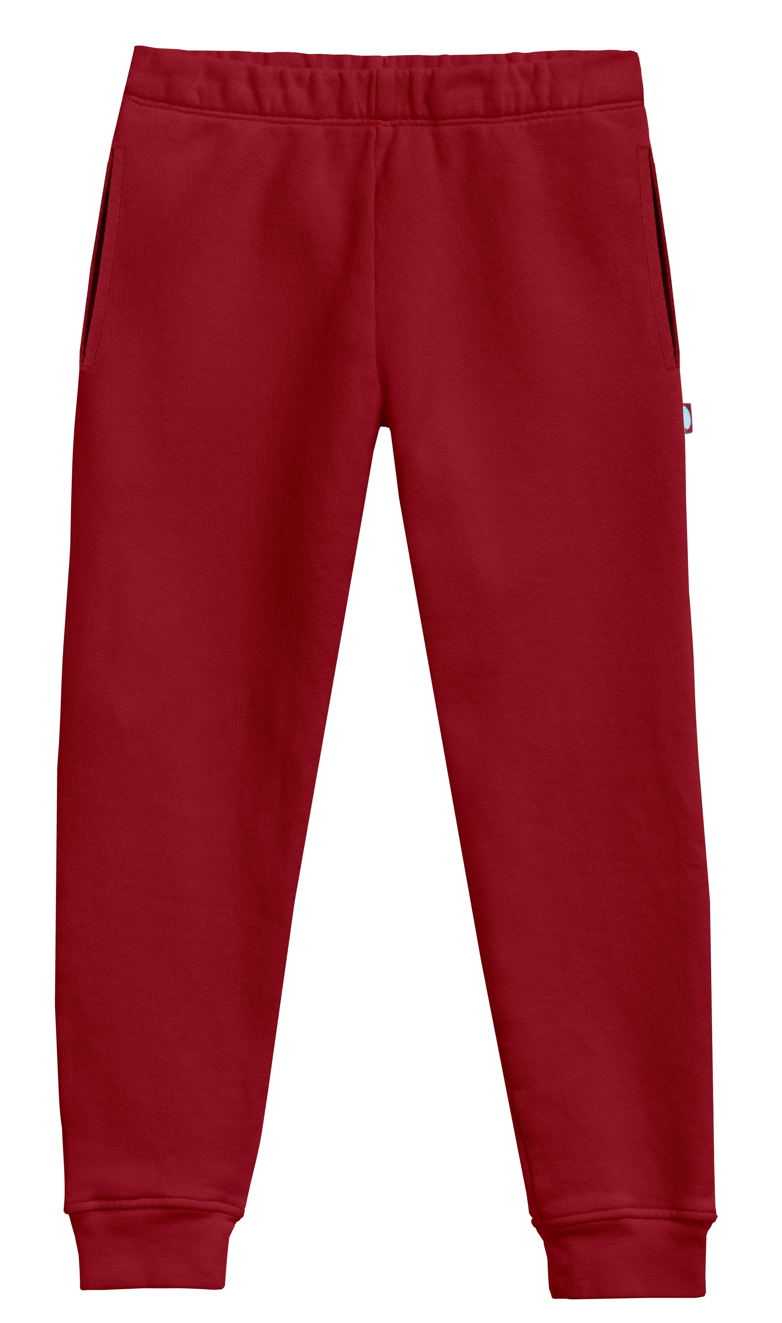 Boys and Girls Lightweight Soft Cotton Fleece Pocket Jogger | Red - Drispect