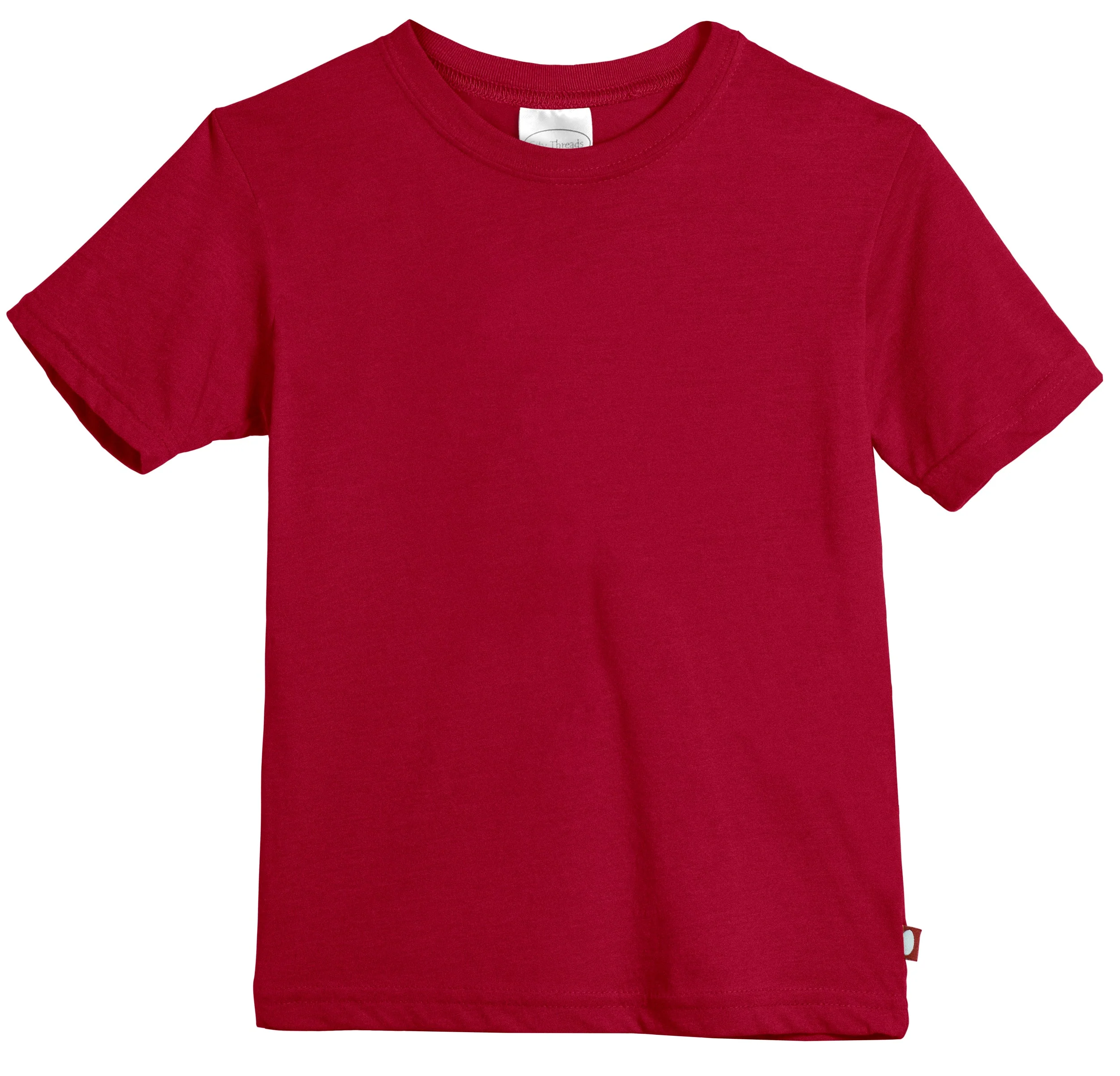 Boys Soft Cotton Jersey Short Sleeve Crew Tee | Red - Drispect