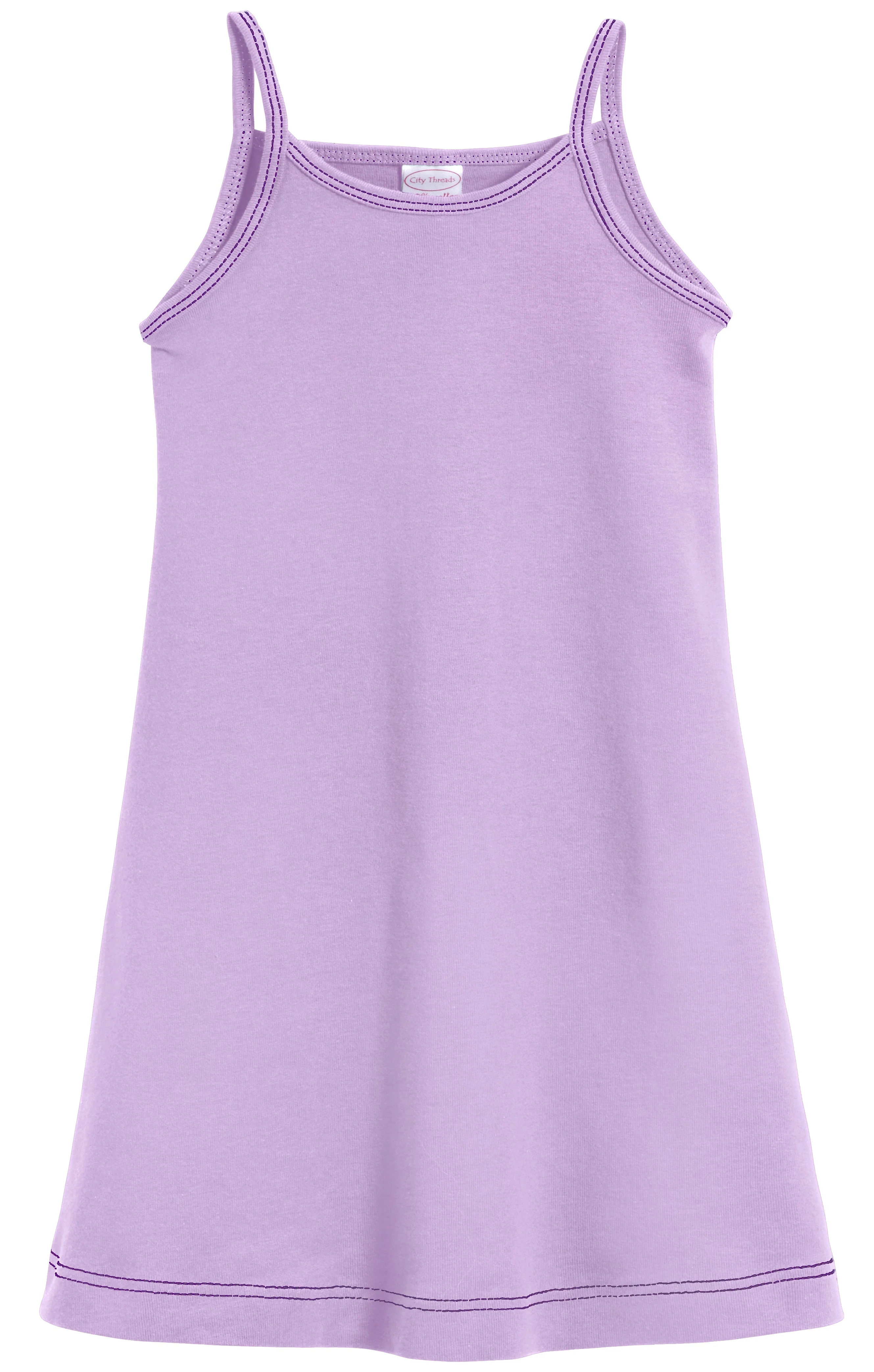Girls Soft Cotton Camisole Dress  | Lavender - Drispect