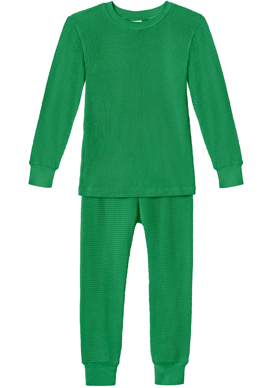 Boys and Girls 100% Cotton Soft & Warm Heavier Thermal Long John Set | Elf Green - Drispect