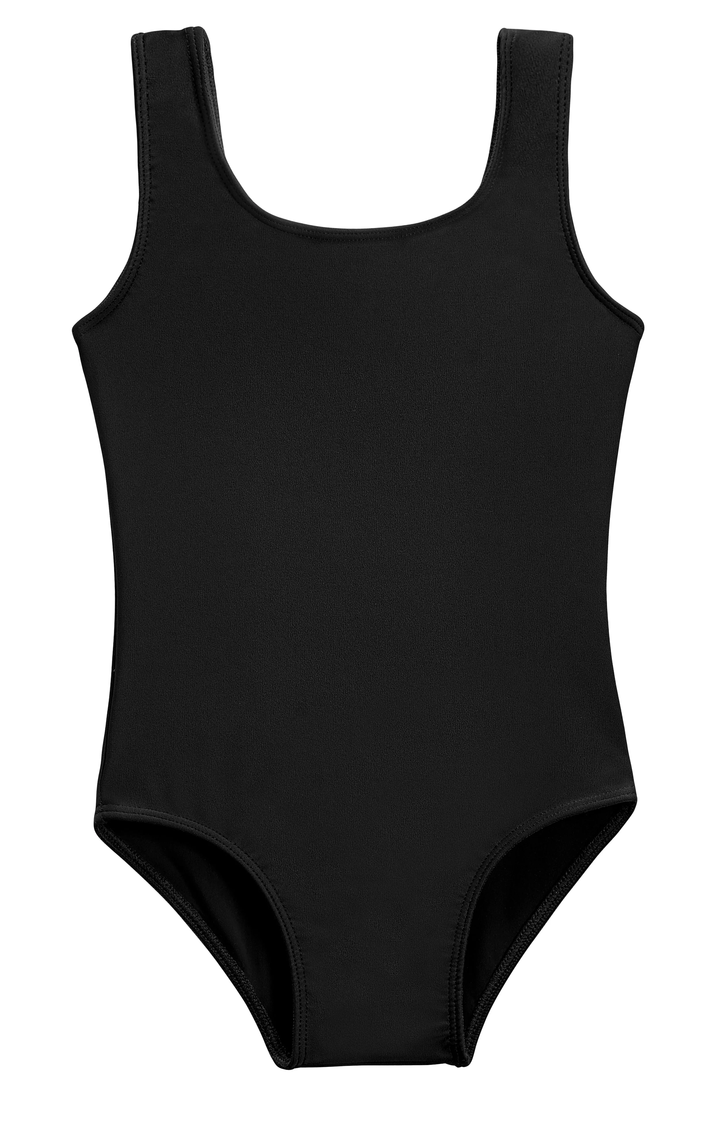Girls Recycled Nylon UPF 50+ One Piece Swimsuit | Black - Drispect