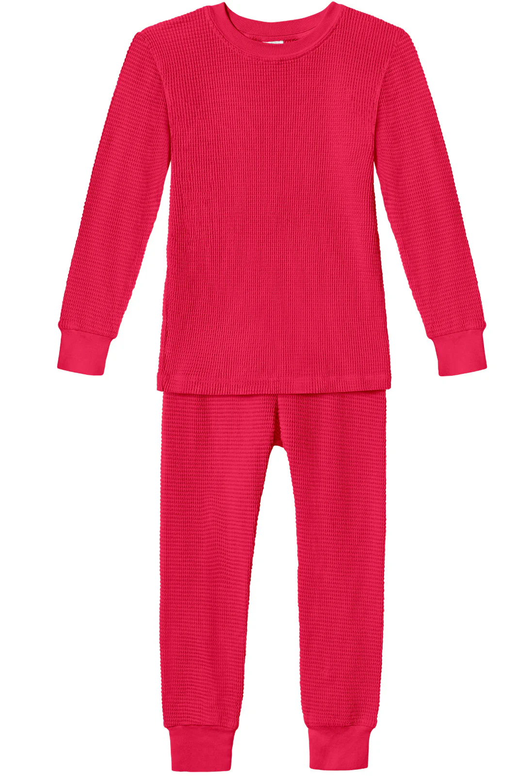 Boys and Girls 100% Cotton Soft & Warm Heavier Thermal Long John Set | Candy Apple - Drispect