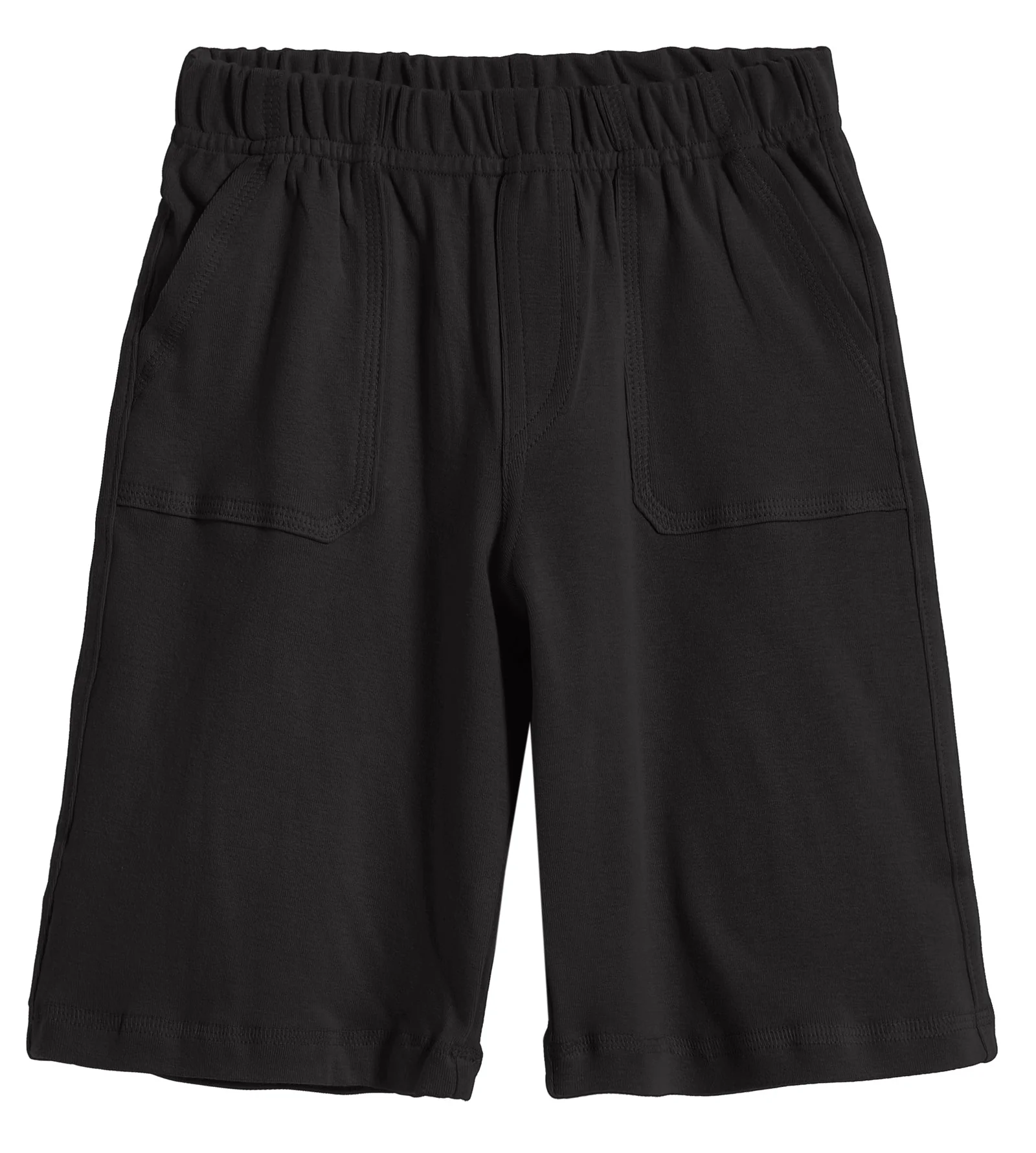 Boys Soft Cotton UPF 50+ 3 -Pocket Jersey Shorts | Black - Drispect