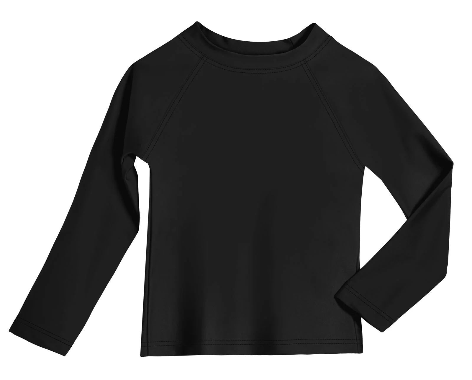 Boys UPF 50+ Recycled Nylon Long Sleeve Rashguard | Black - Drispect