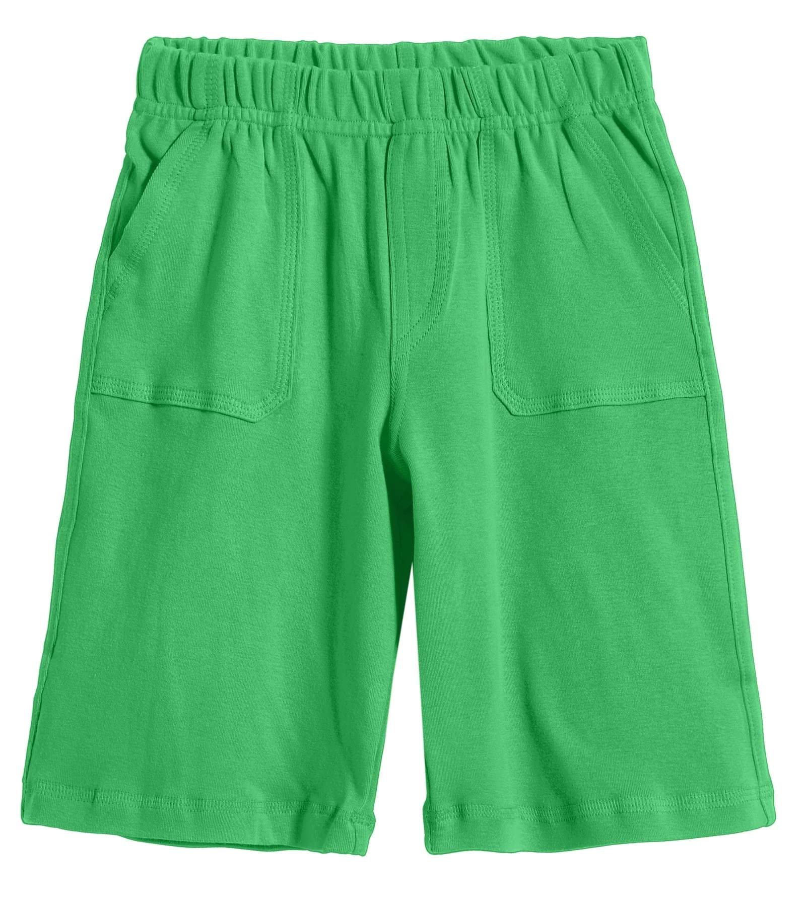 Boys Soft Cotton UPF 50+ 3 -Pocket Jersey Shorts | Elf Green - Drispect