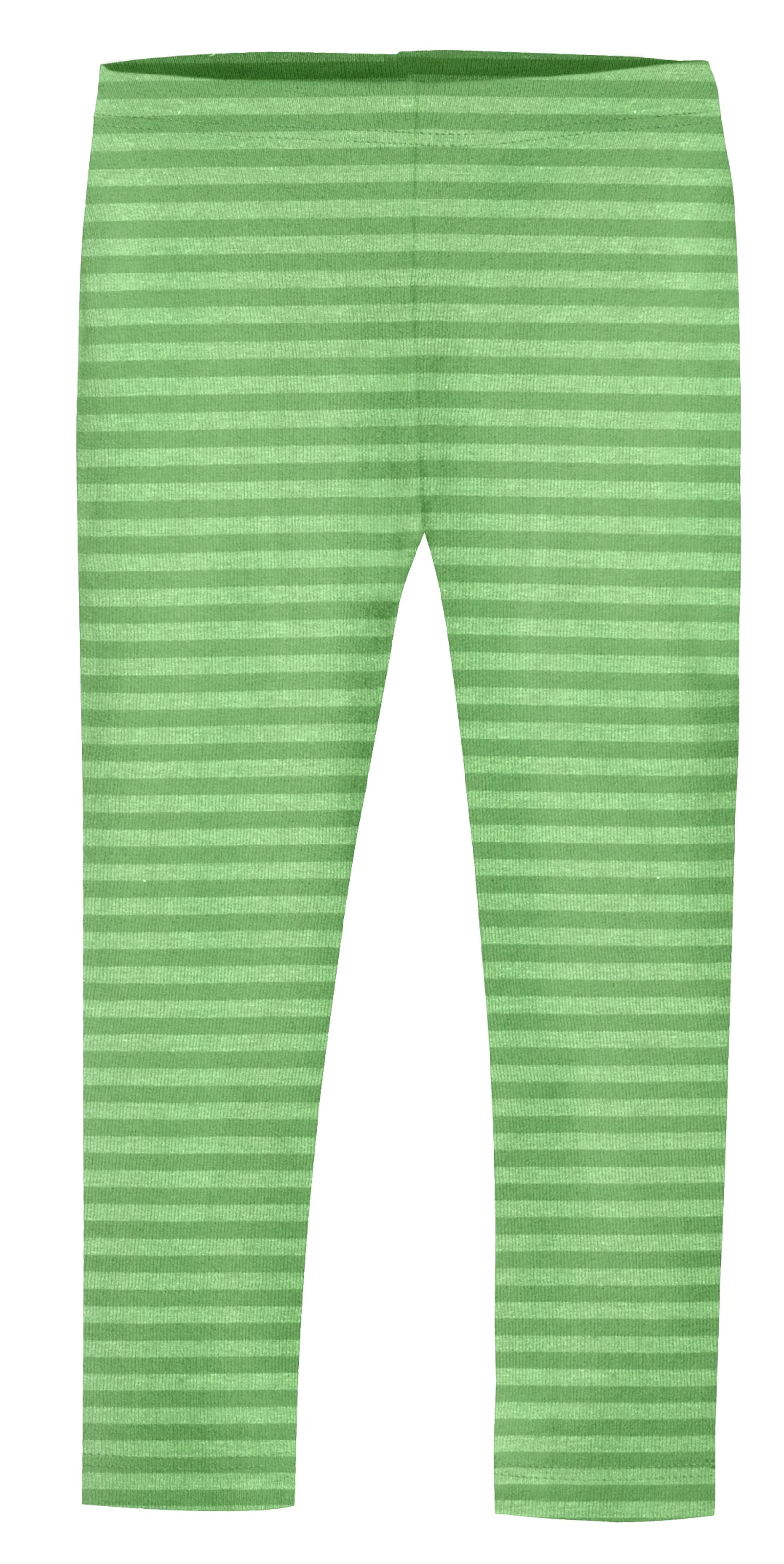 Girls Soft Stripe Leggings  | Elf Green - Drispect