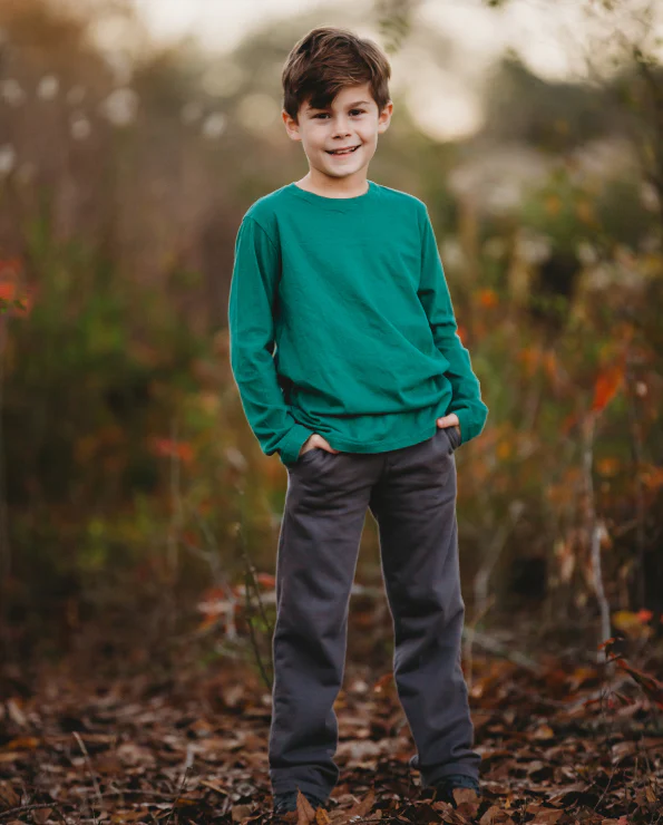 Boys Soft Cotton Jersey Long Sleeve Tee | Smurf Blue - Drispect