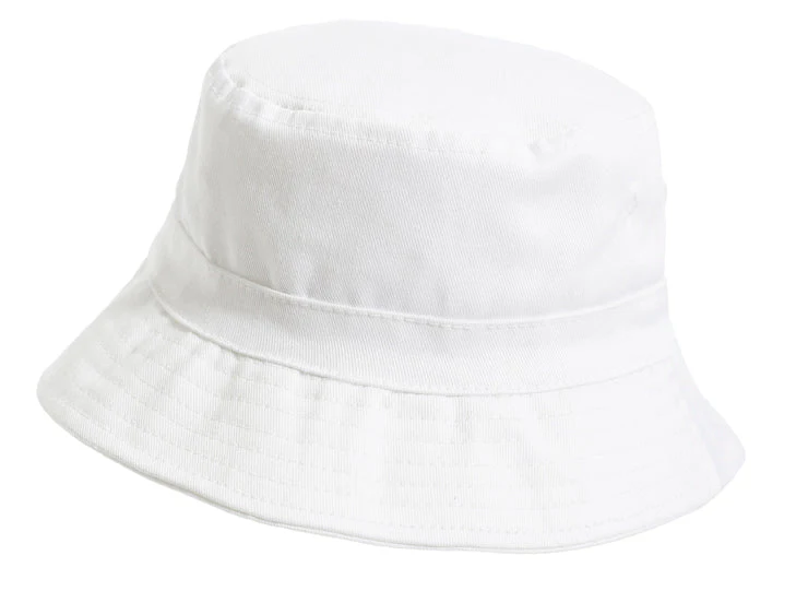 Boys and Girls 100% Cotton Twill UPF 50+ Wharf Hat | White (Dyed & Finished in USA*) - Drispect