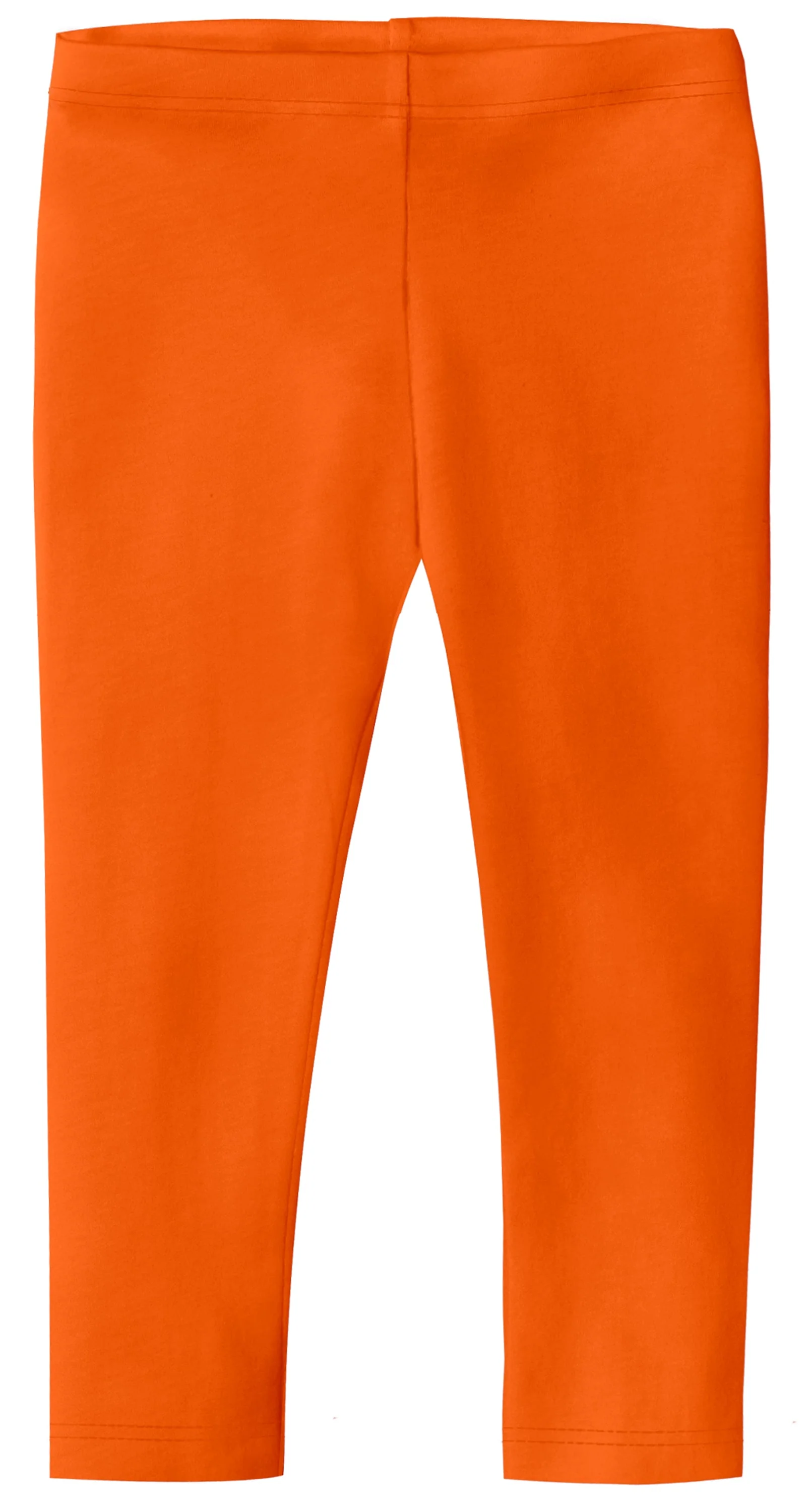 Girls Soft 100% Cotton Capri Leggings | Orange - Drispect