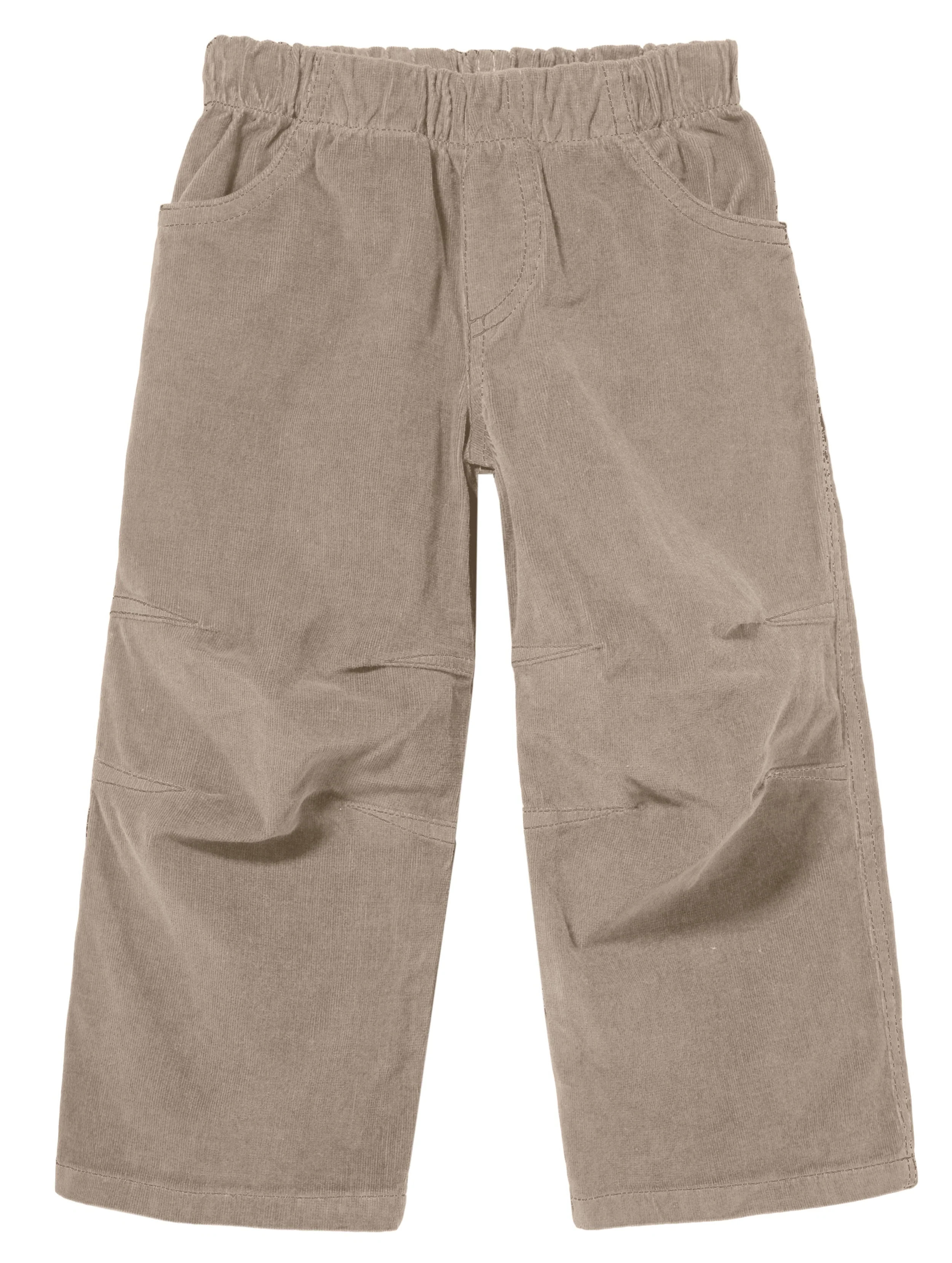 Soft Stretch Cord Pants With Knee Articulation - Matching Stitch | Dark Khaki - Drispect