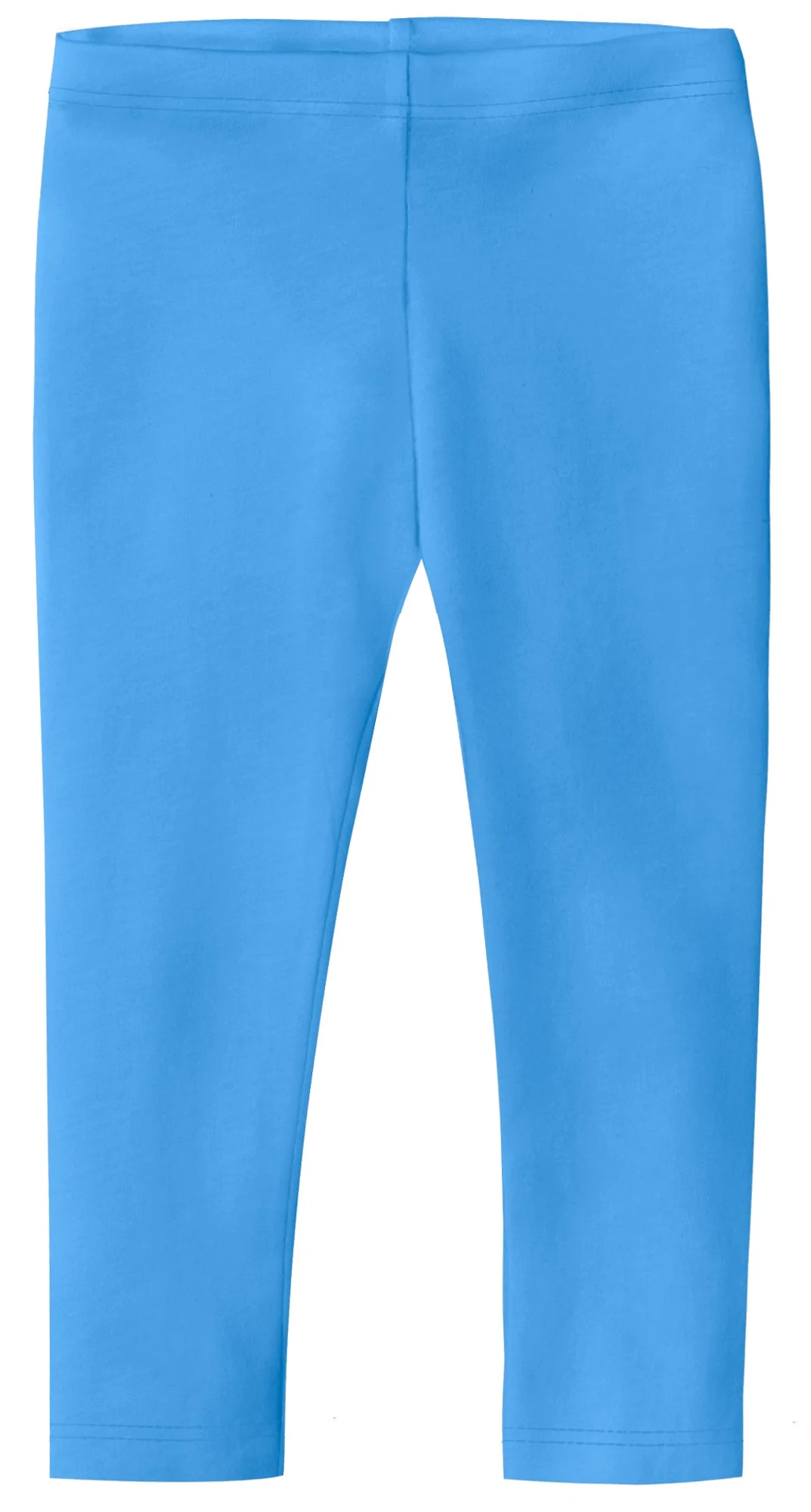 Girls Soft 100% Cotton Capri Leggings | River Blue - Drispect