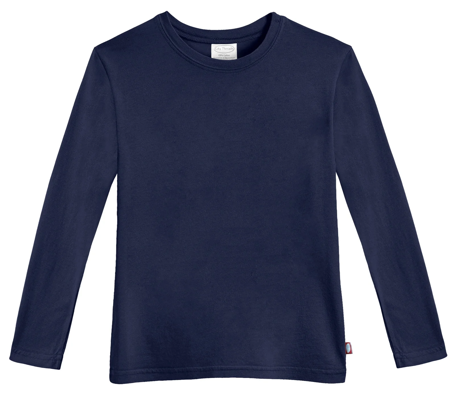 Boys Soft Cotton Jersey Long Sleeve Tee | Navy - Drispect
