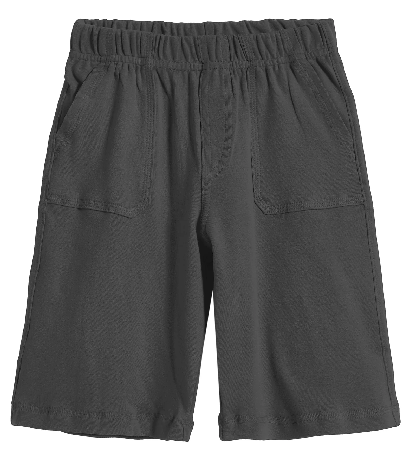 Boys Soft Cotton UPF 50+ 3 -Pocket Jersey Shorts | Charcoal - Drispect