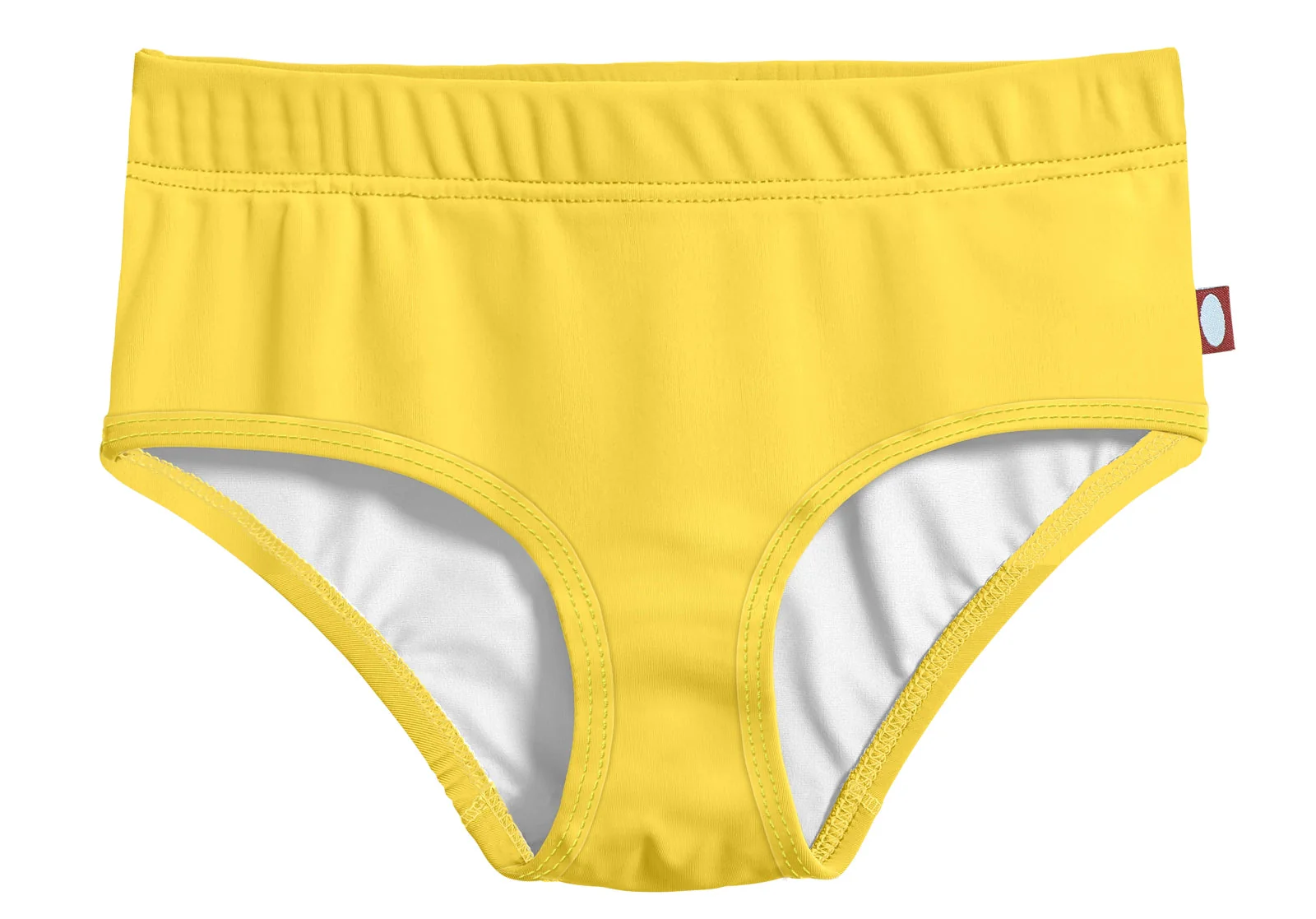 Girls UPF 50+ Lined High-Waisted Swim Briefs | Yellow - Drispect