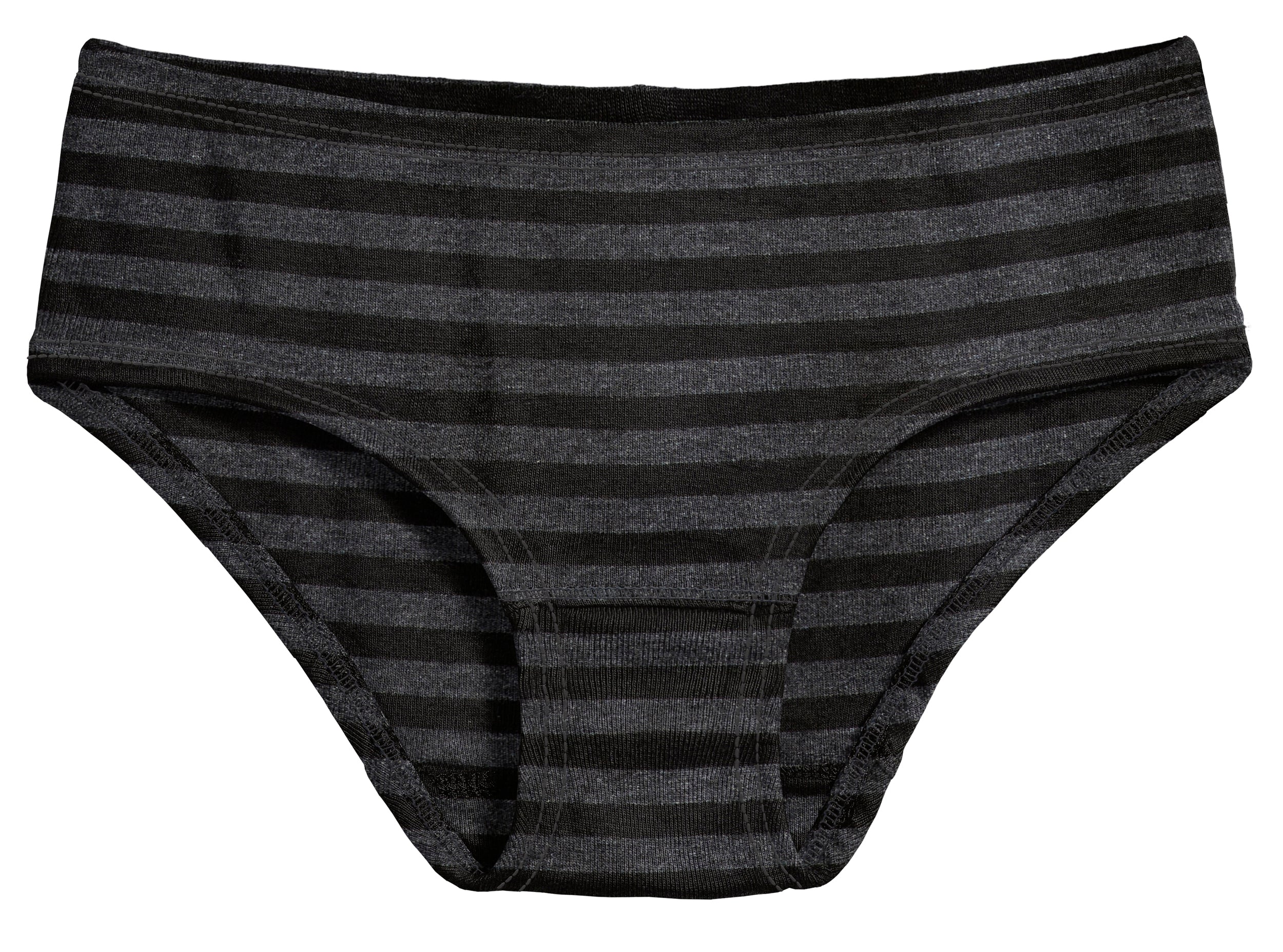 Girls Soft Stripe Brief | Black - Drispect